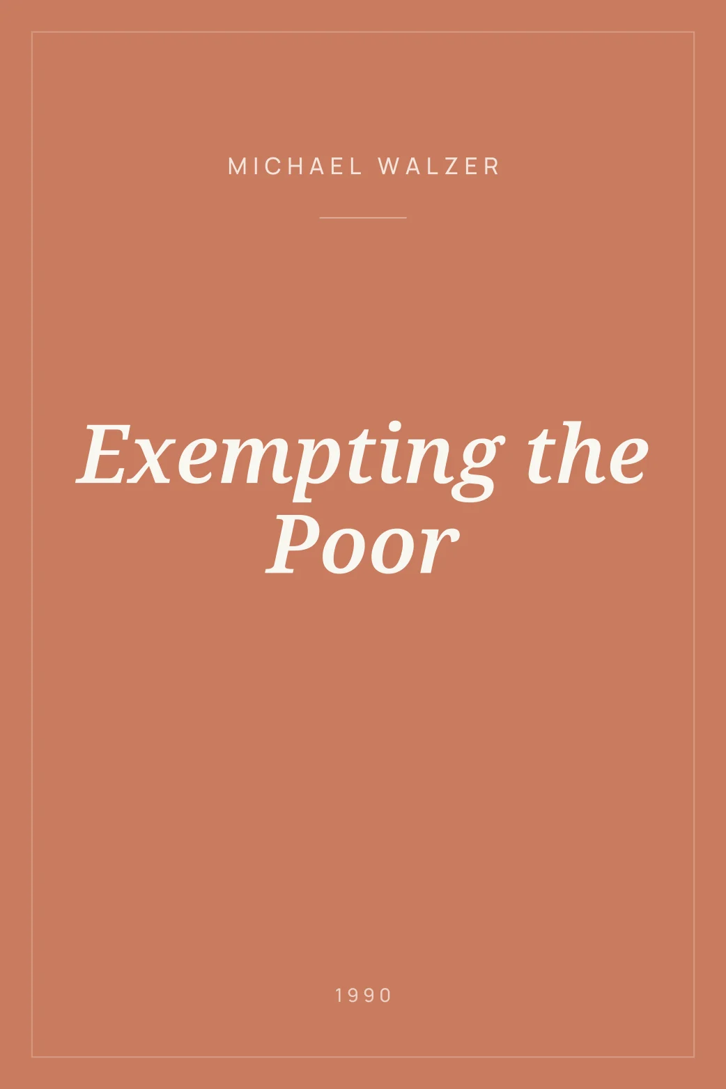 Portada de Exempting the Poor