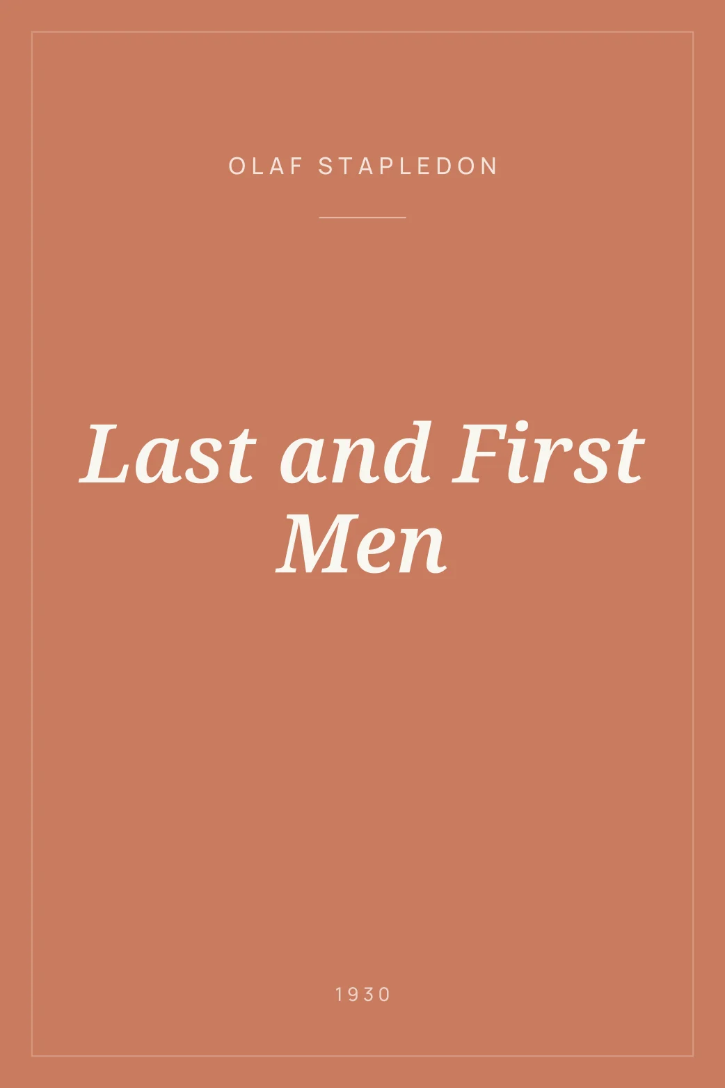 Portada de Last and First Men