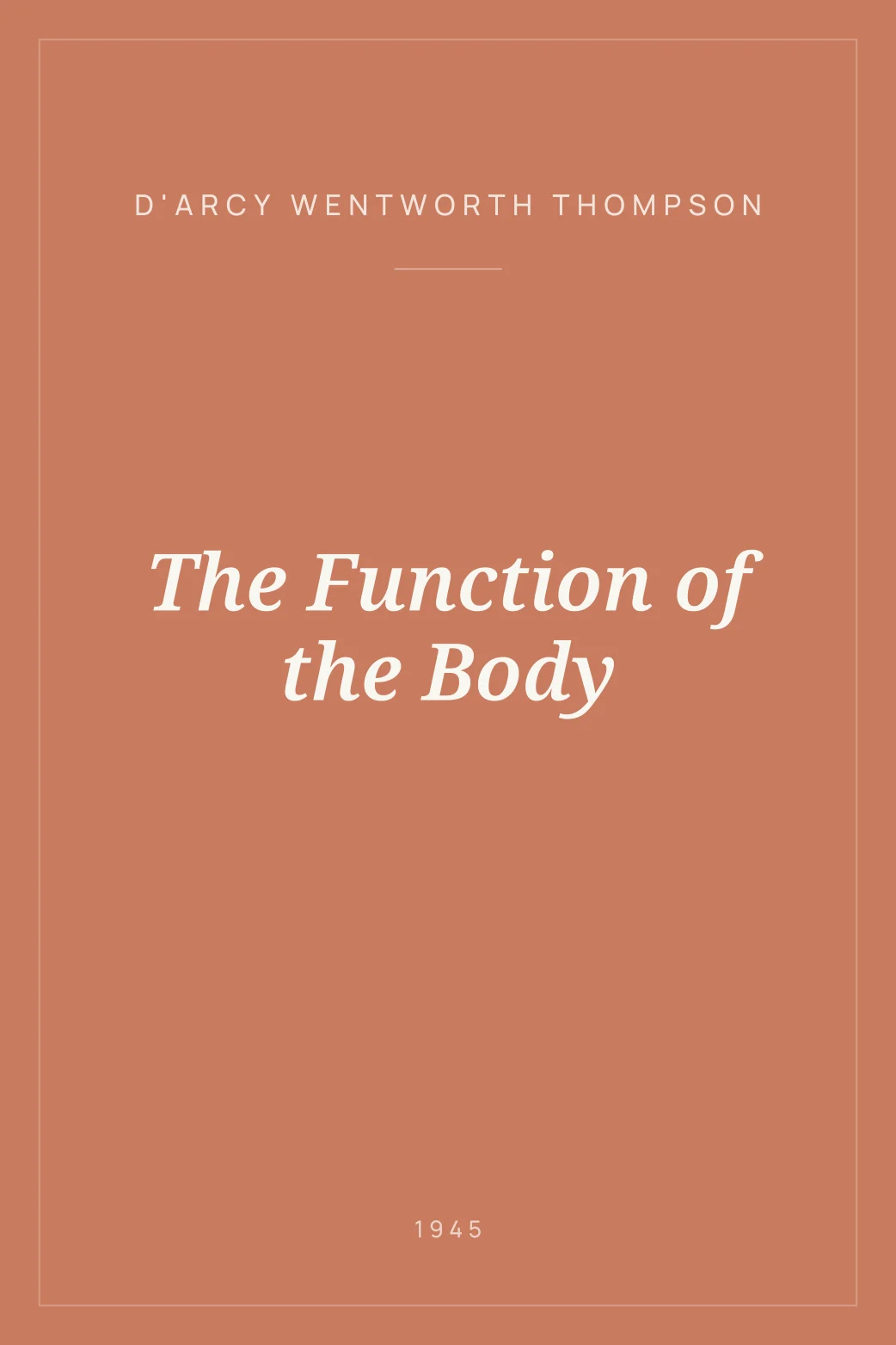 Portada de The Function of the Body