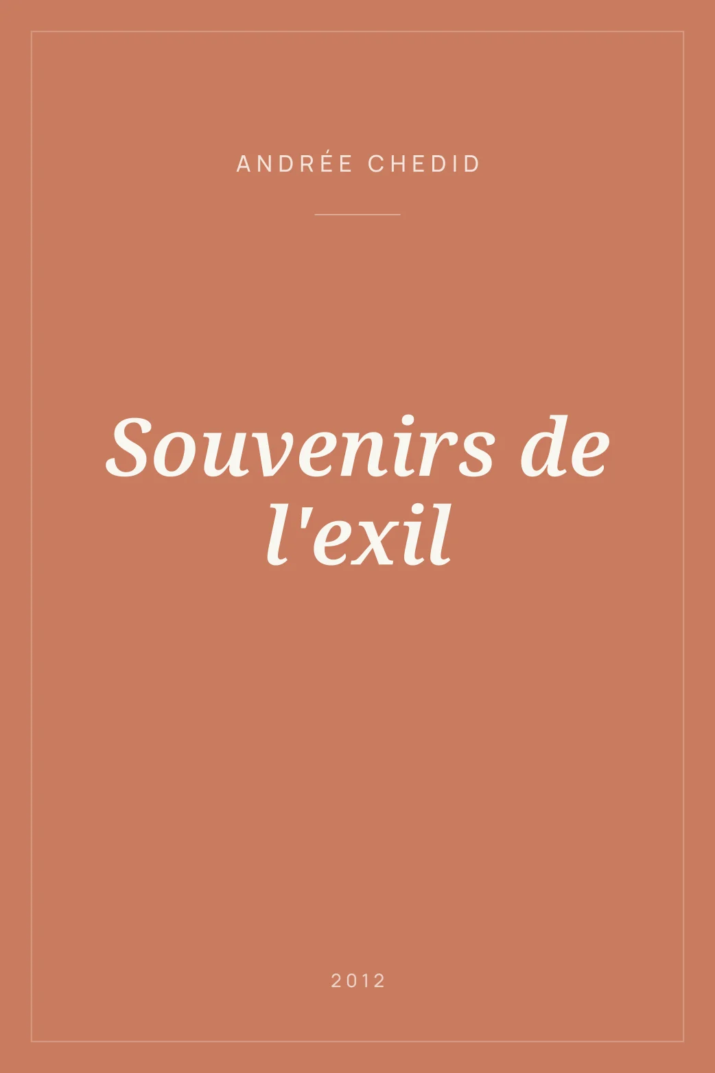 Portada de Souvenirs de l'exil