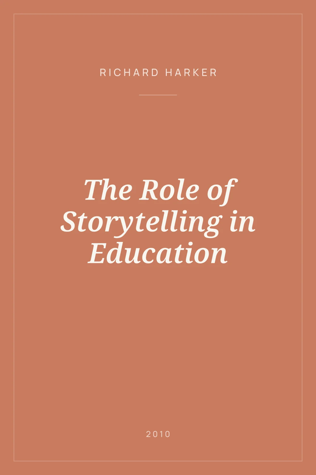 Portada de The Role of Storytelling in Education