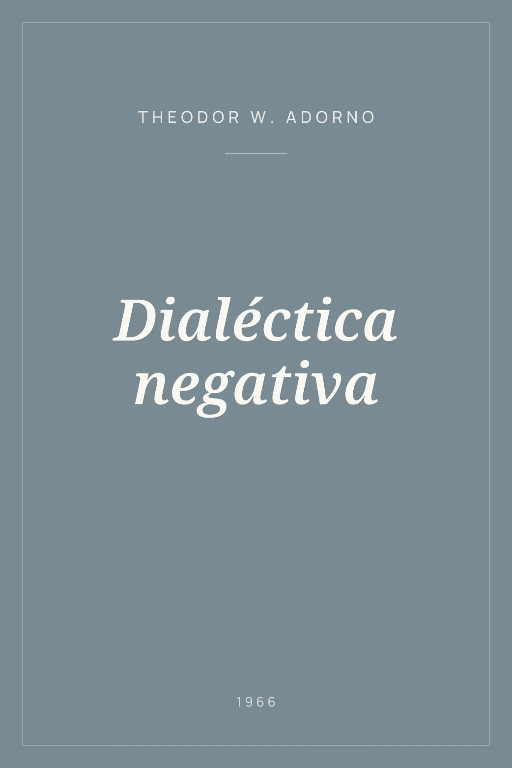Portada de Dialéctica negativa