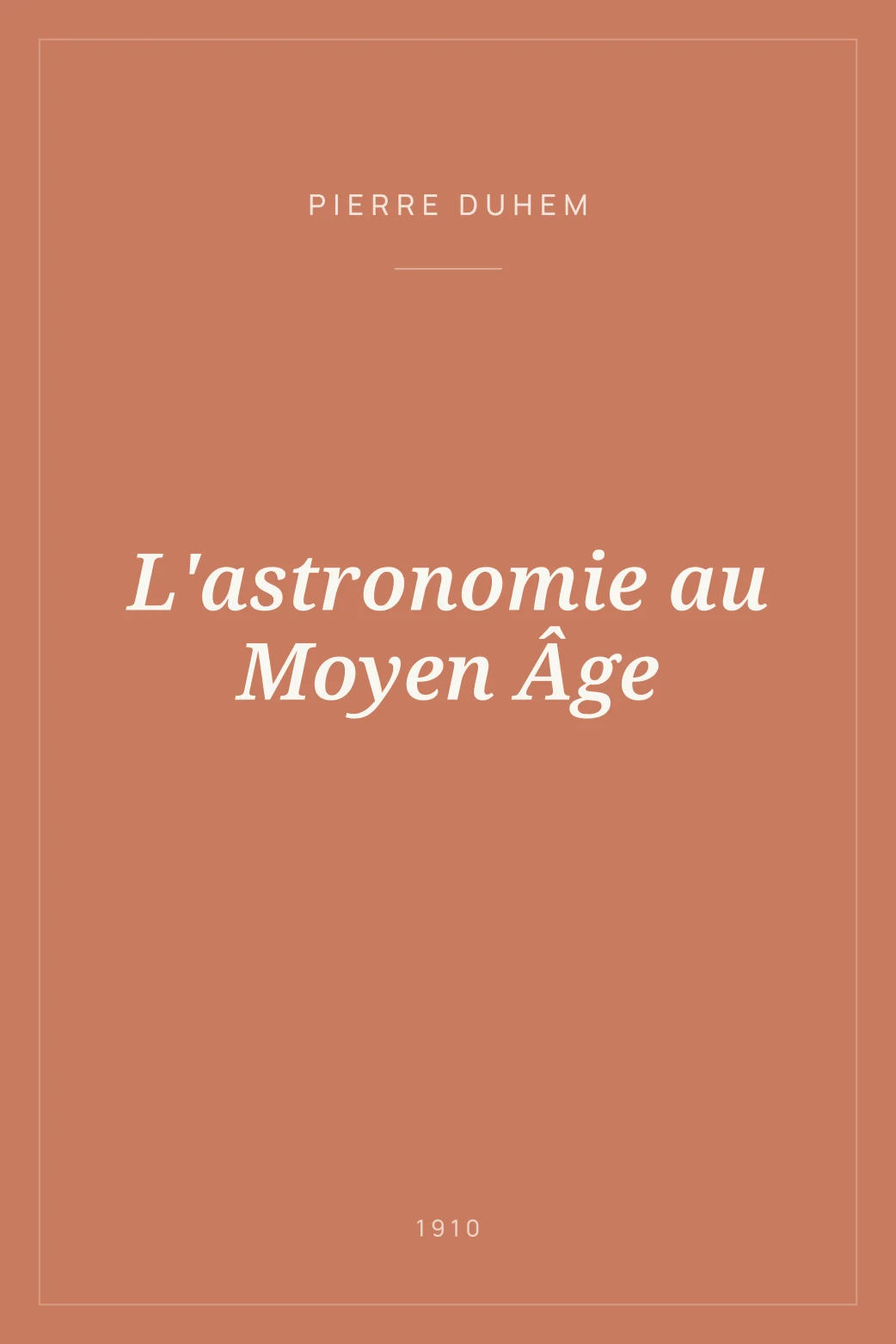Portada de L'astronomie au Moyen Âge