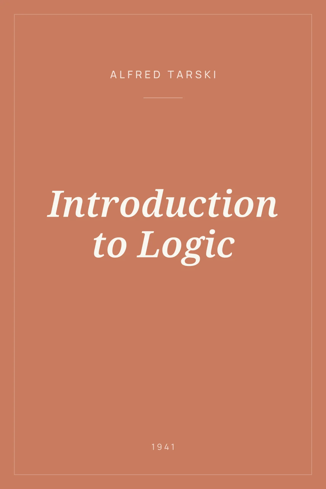 Portada de Introduction to Logic