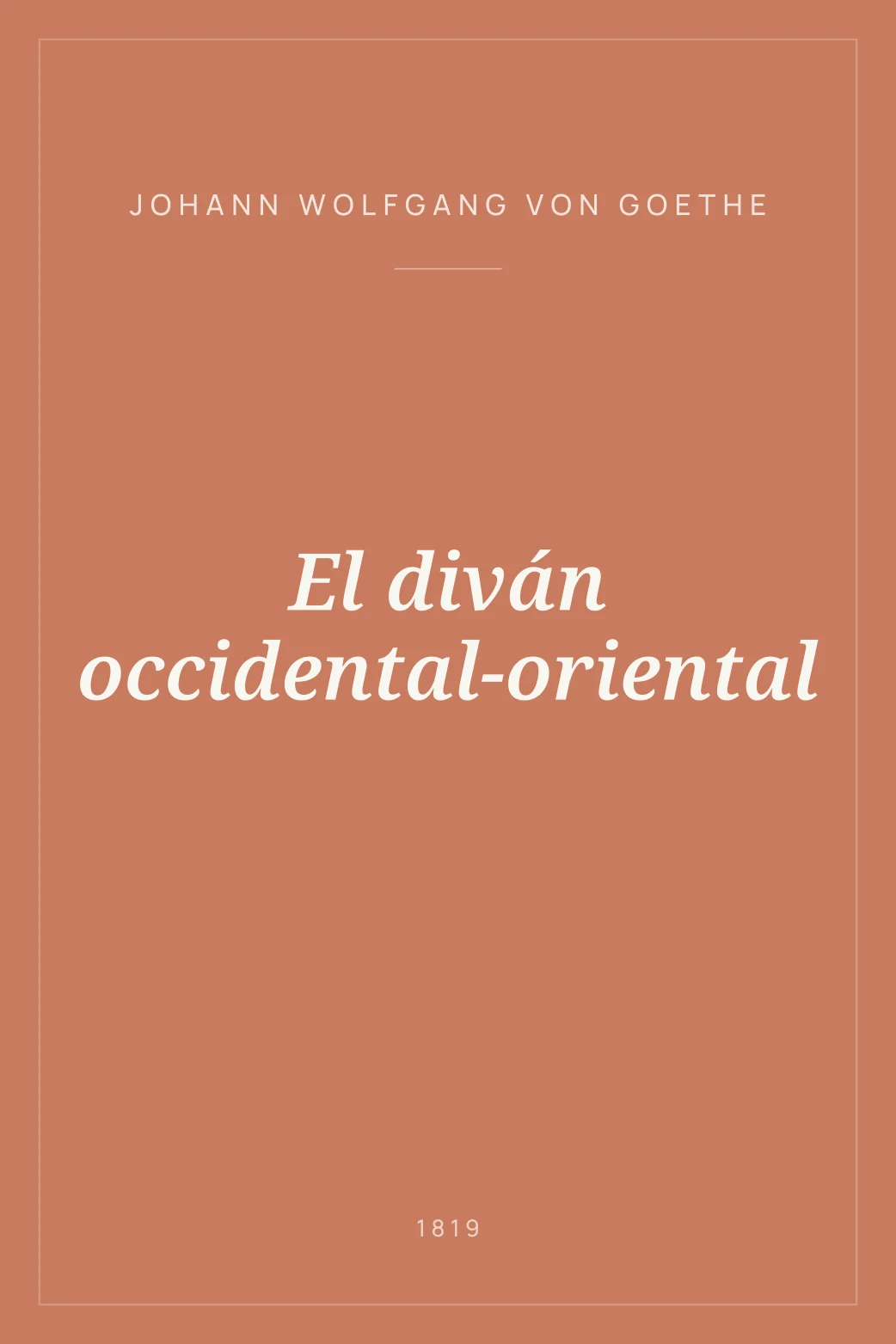 Portada de El diván occidental-oriental