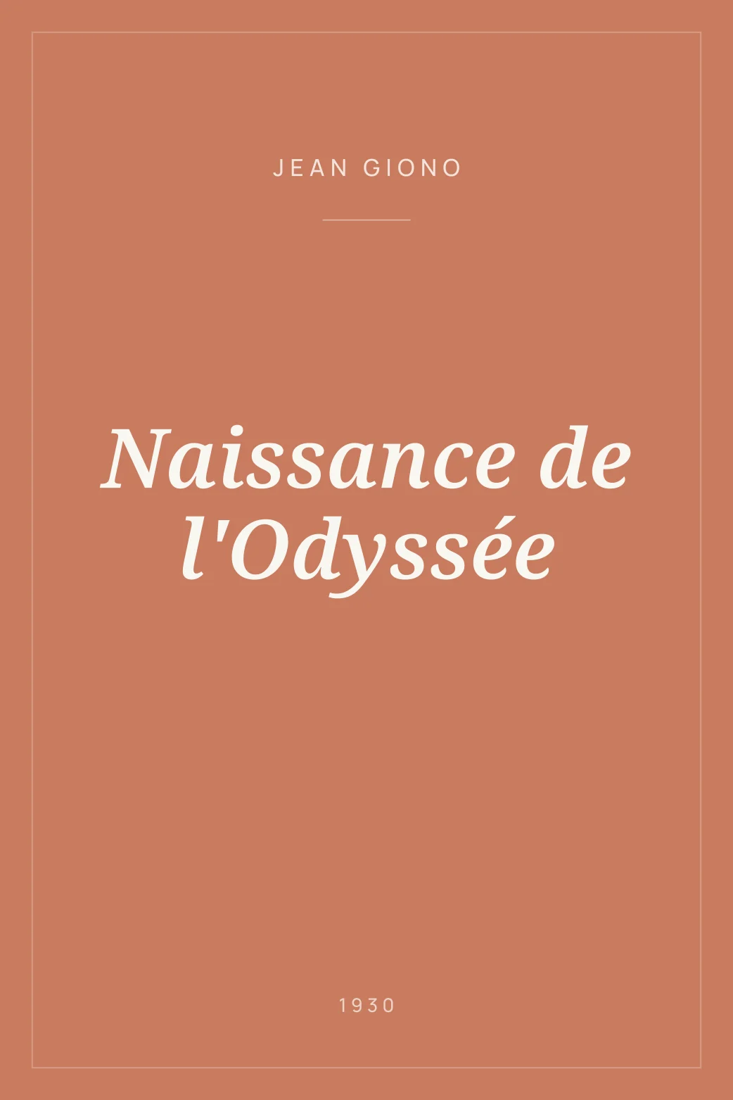 Portada de Naissance de l'Odyssée