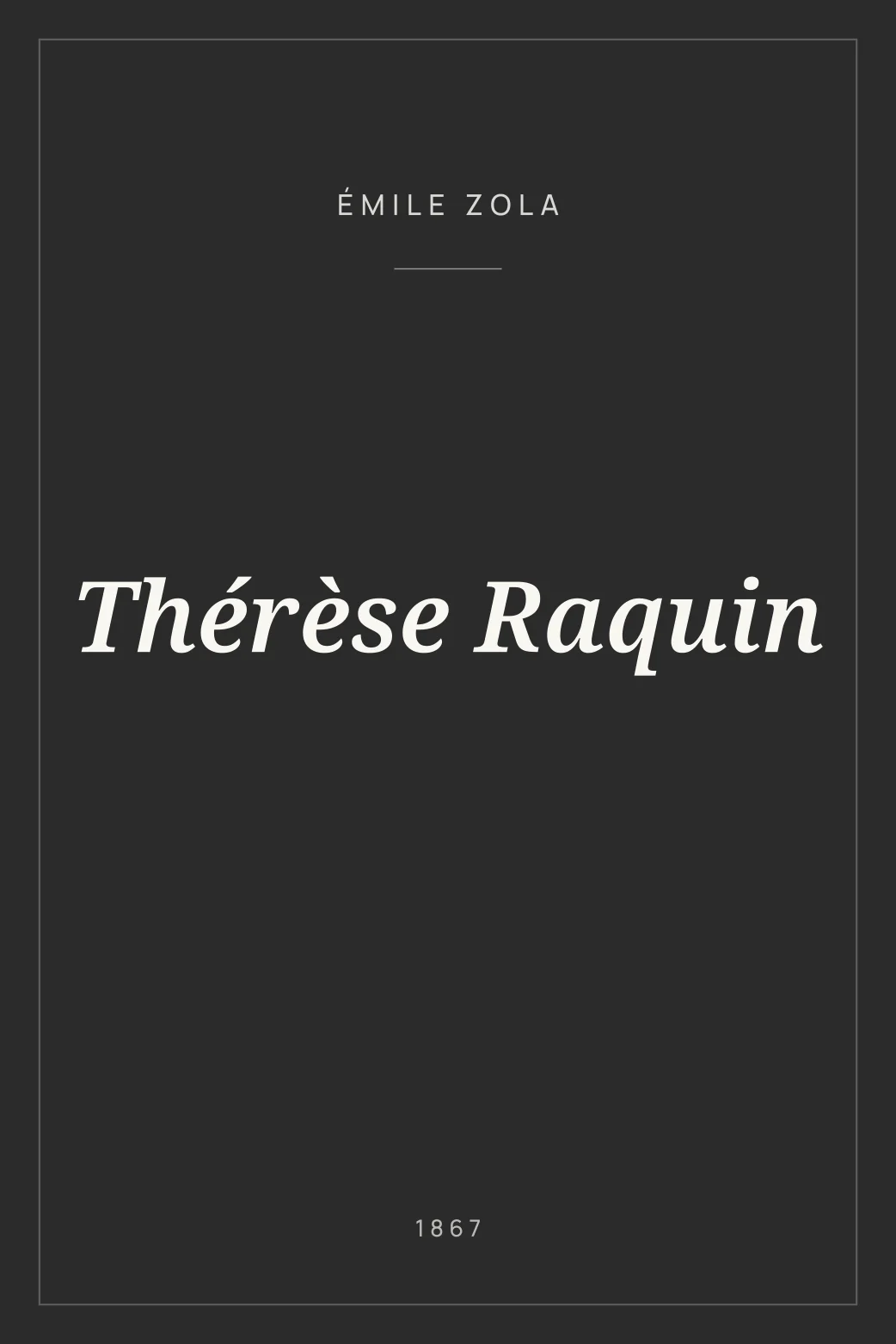 Portada de Thérèse Raquin