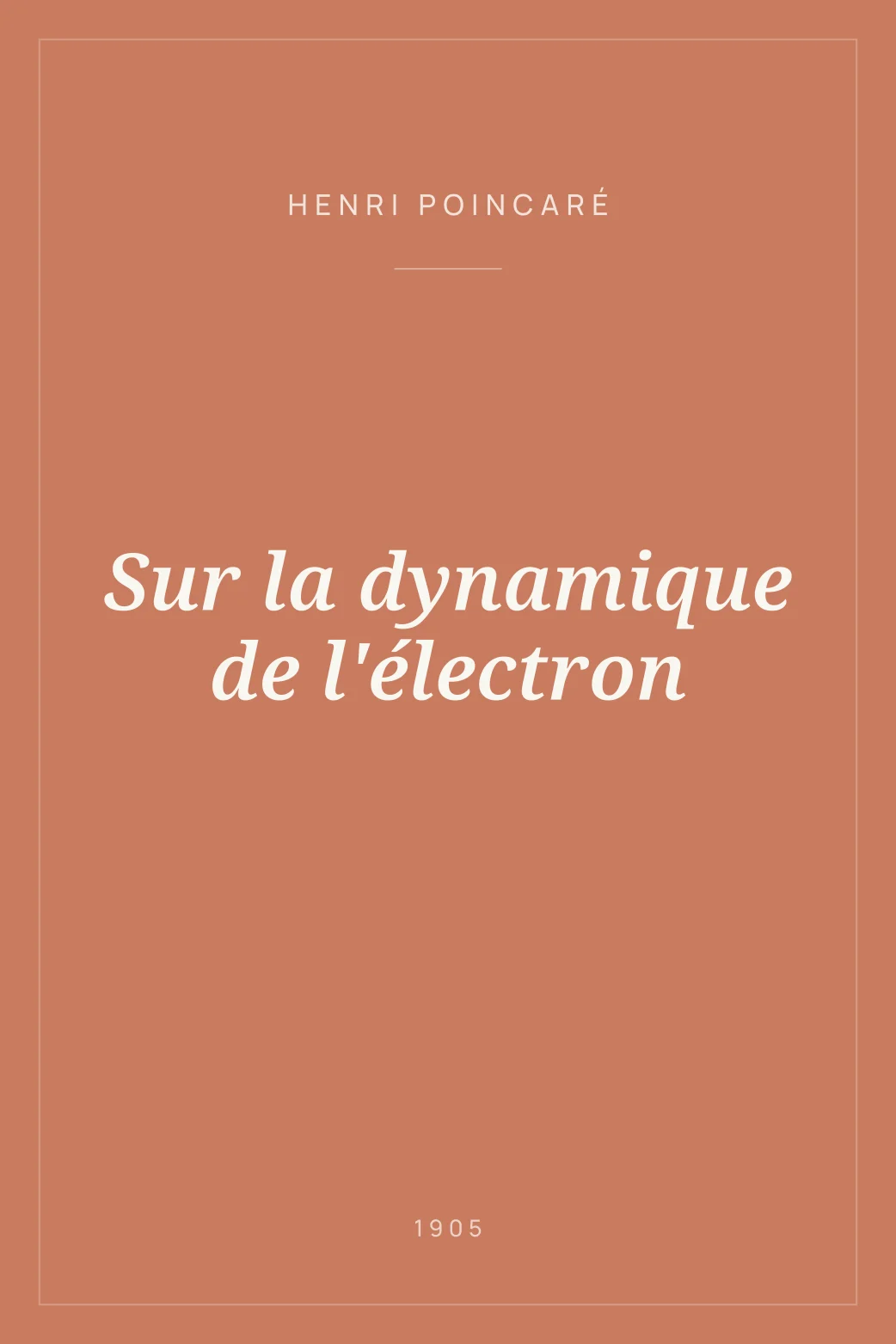Portada de Sur la dynamique de l'électron
