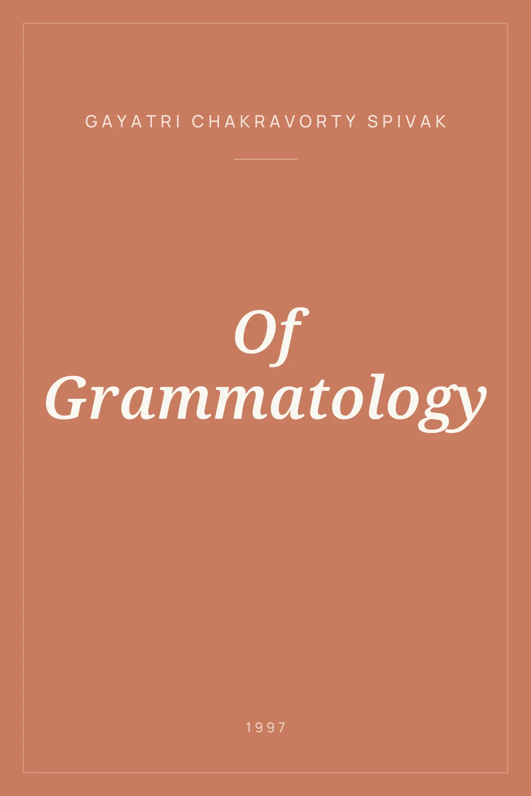 Portada de Of Grammatology