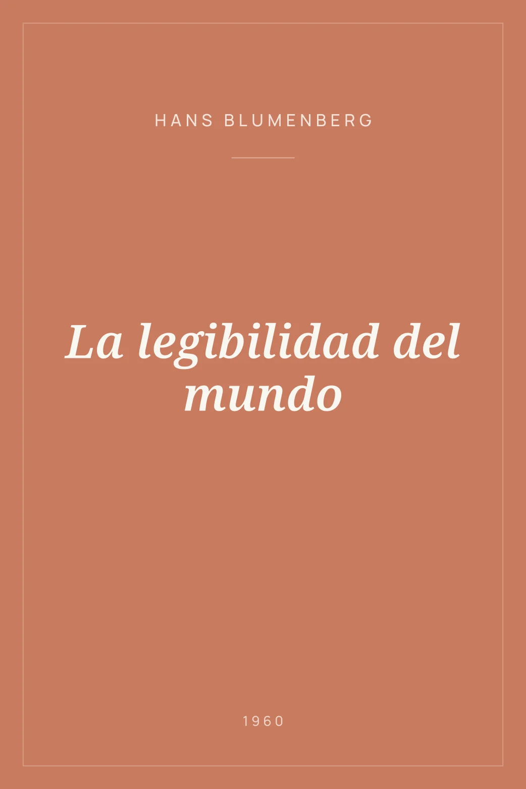 Portada de La legibilidad del mundo