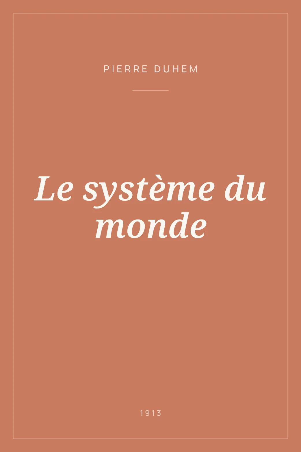 Portada de Le système du monde