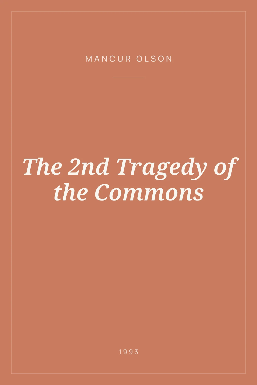 Portada de The 2nd Tragedy of the Commons