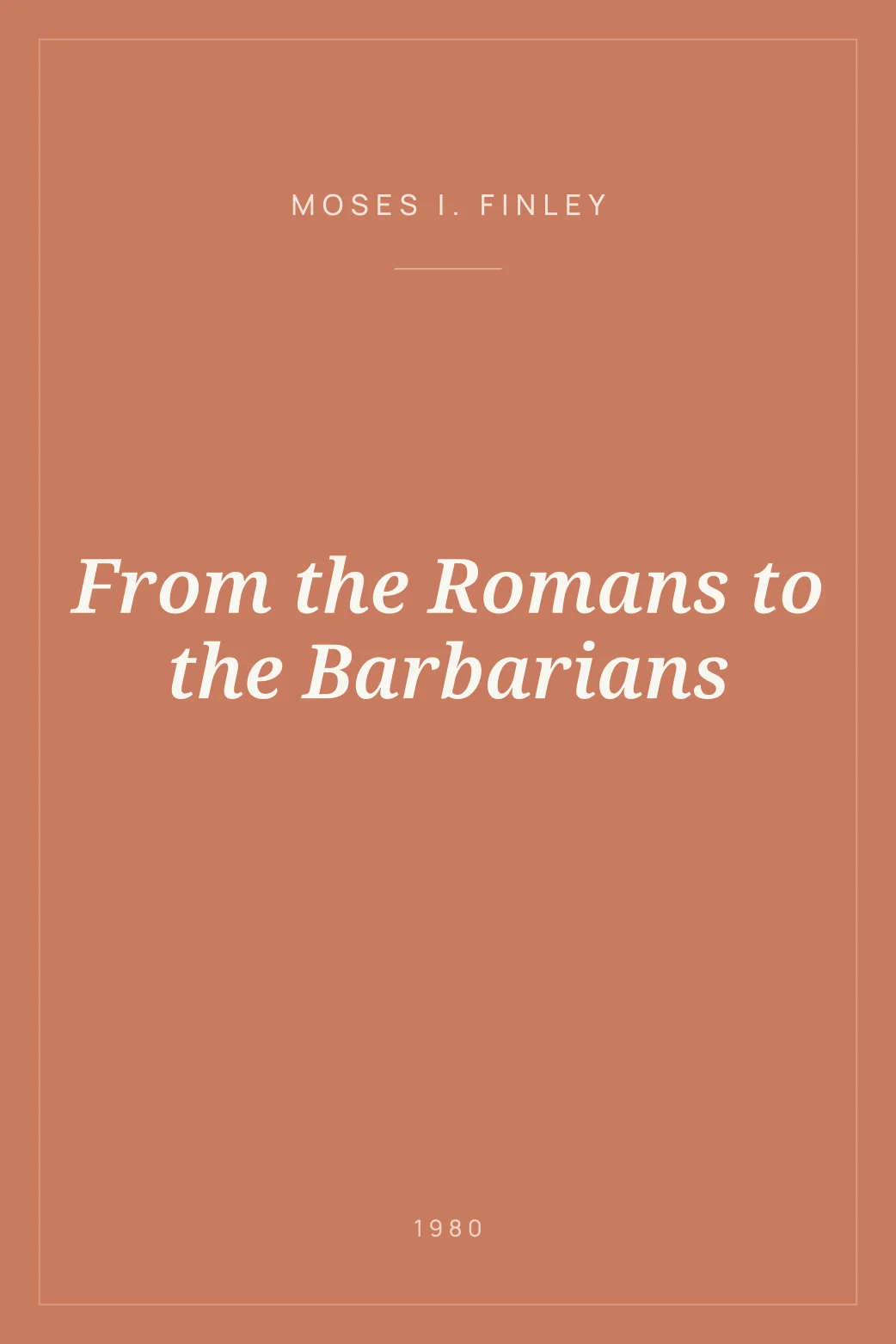 Portada de From the Romans to the Barbarians