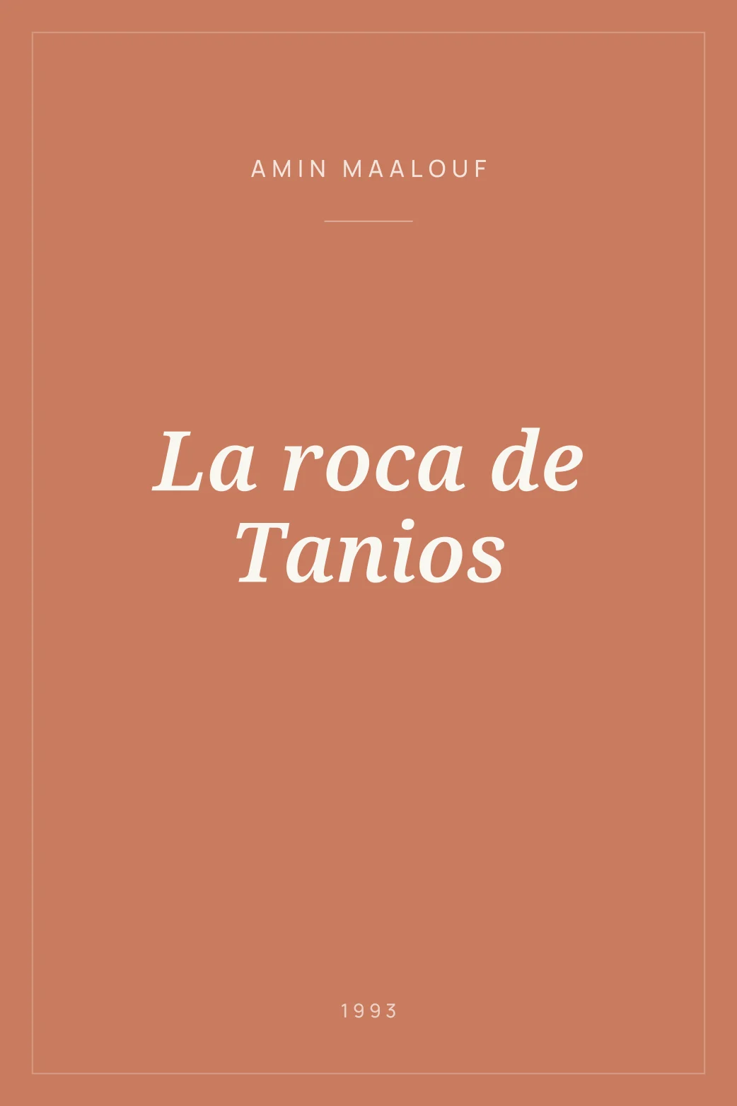 Portada de La roca de Tanios