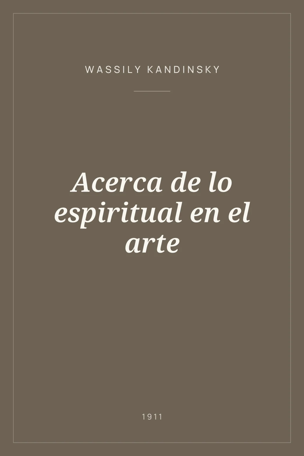 Portada de Acerca de lo espiritual en el arte