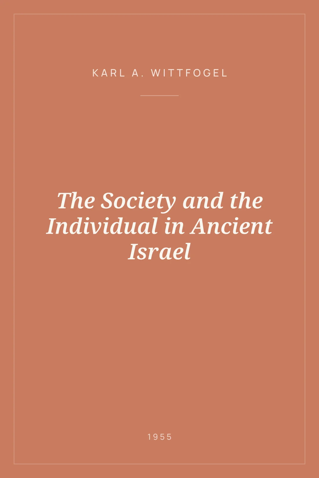 Portada de The Society and the Individual in Ancient Israel