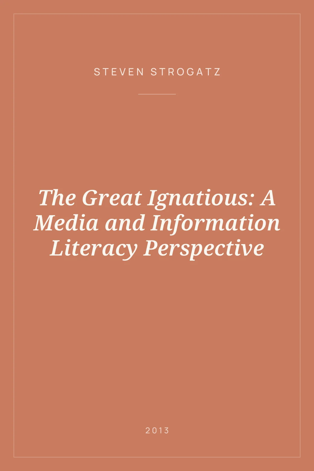 Portada de The Great Ignatious: A Media and Information Literacy Perspective