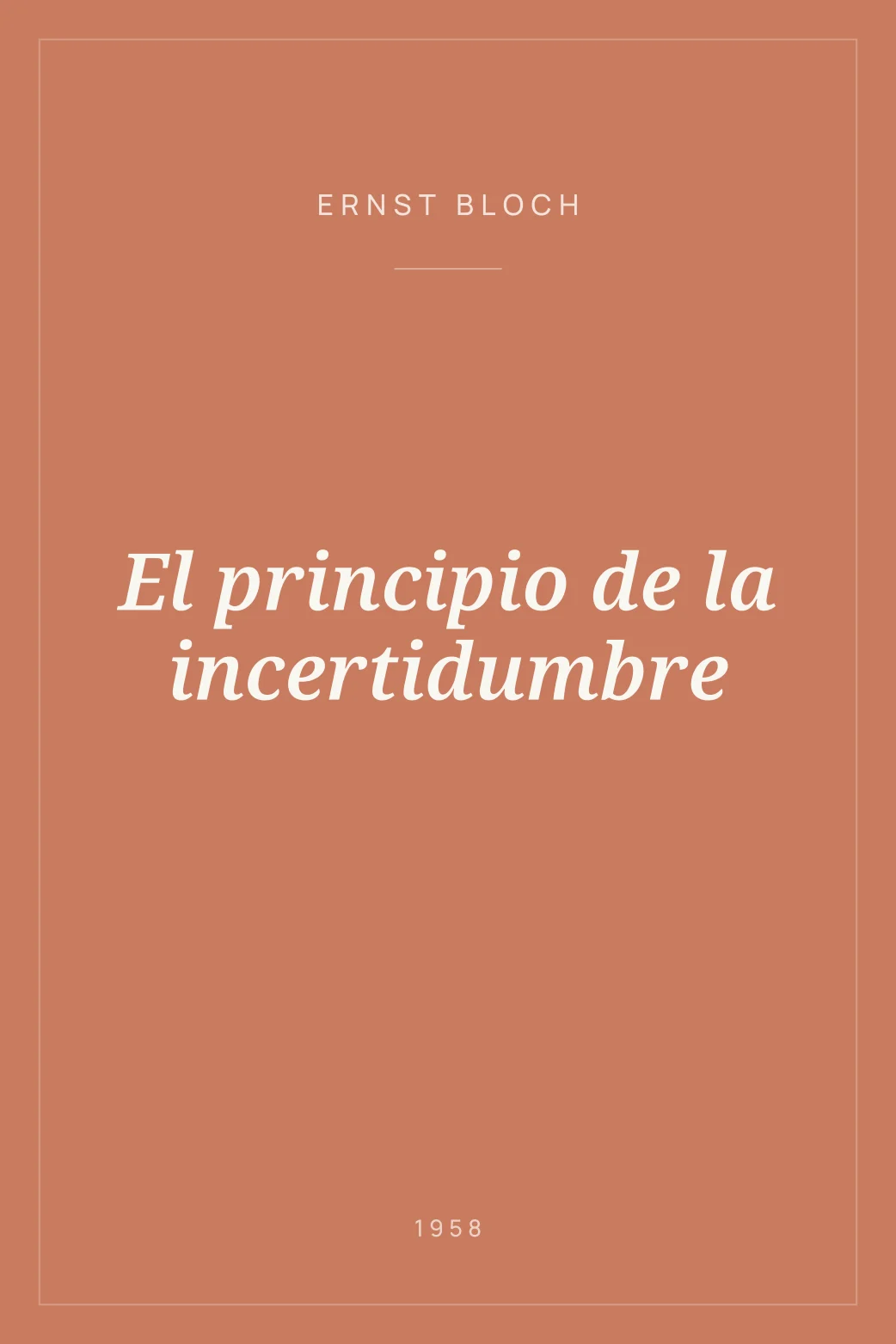 Portada de El principio de la incertidumbre