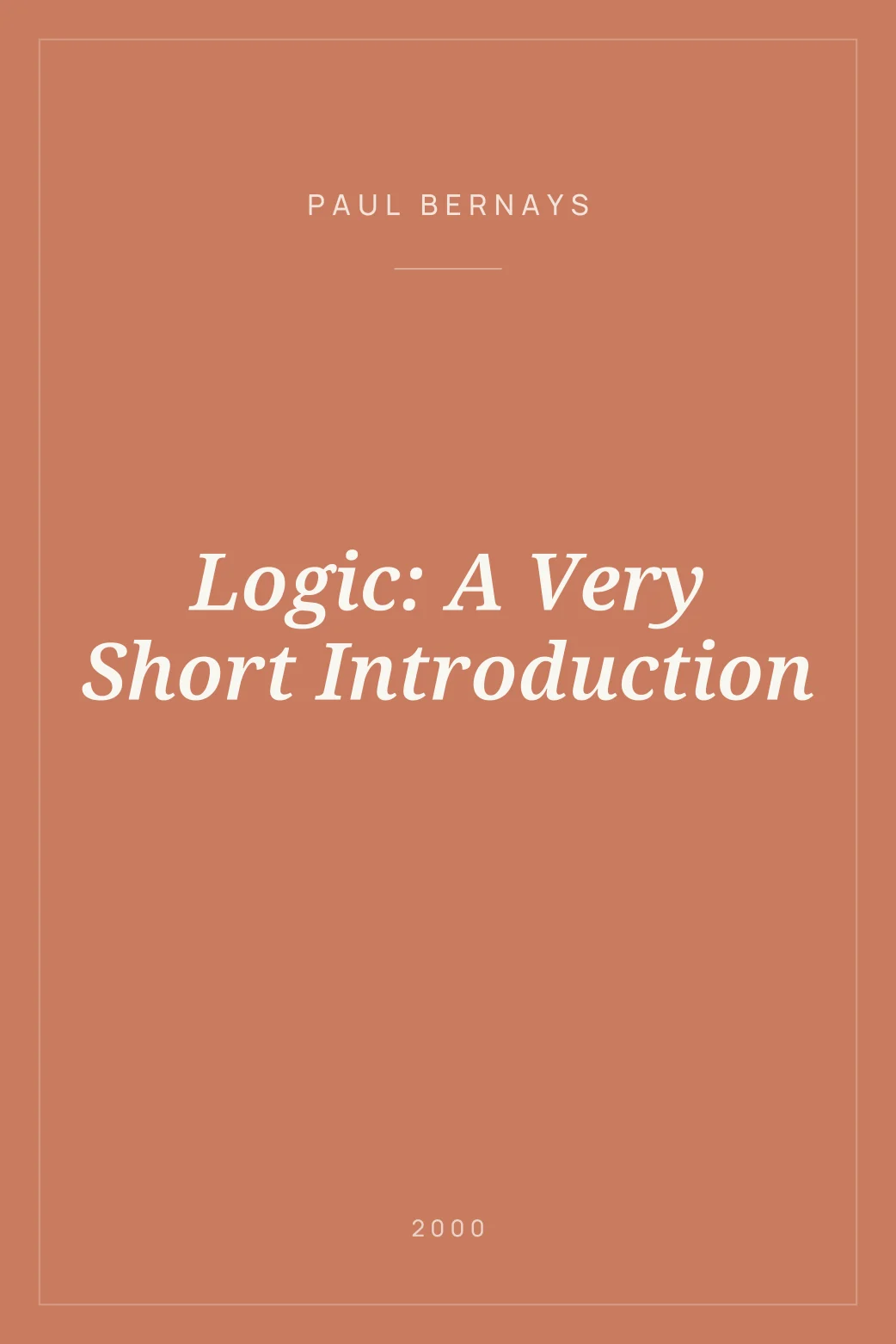 Portada de Logic: A Very Short Introduction