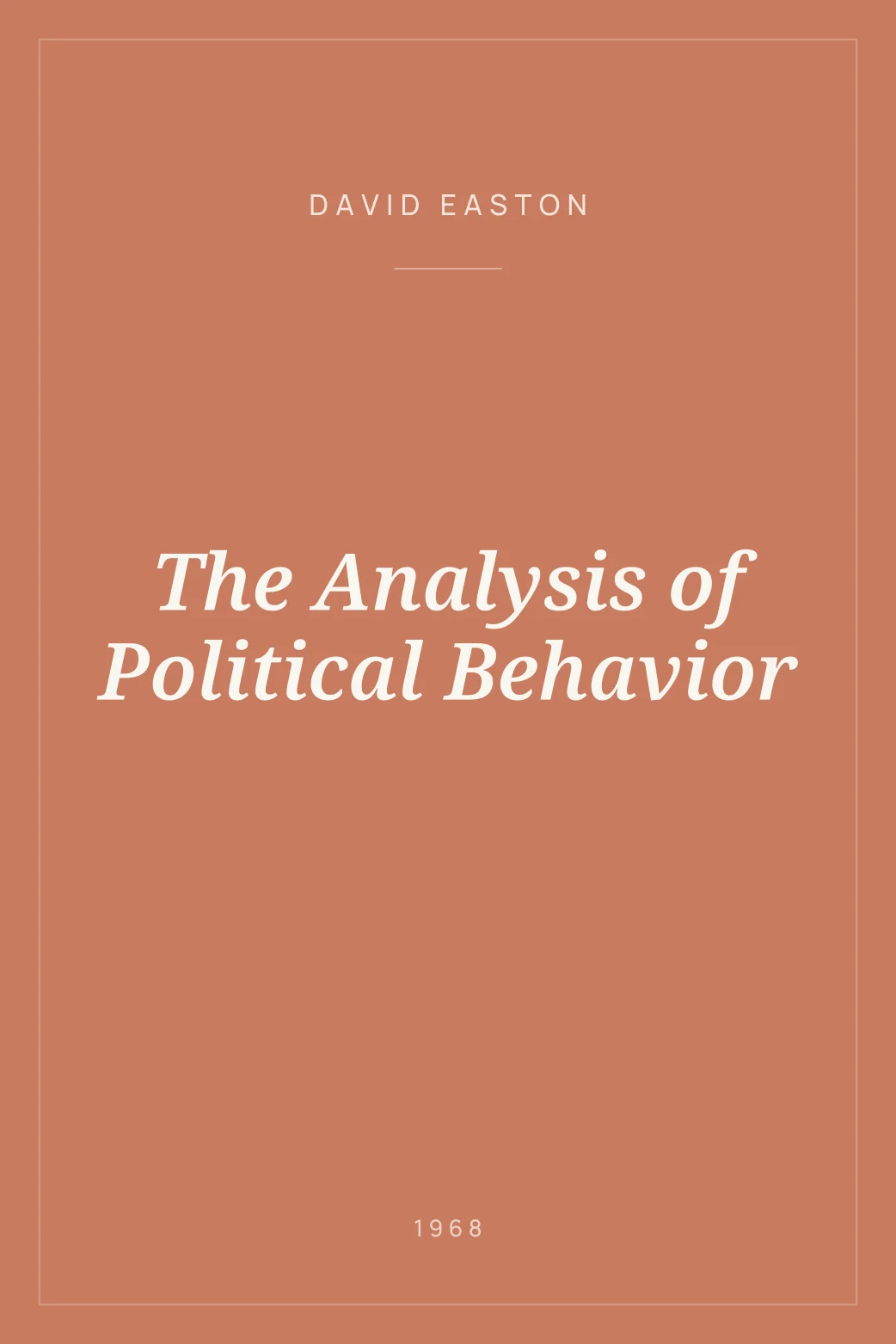 Portada de The Analysis of Political Behavior