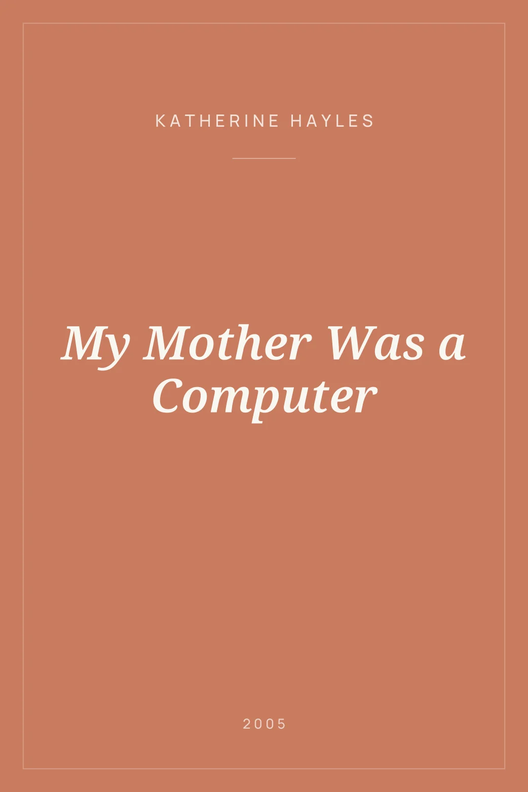Portada de My Mother Was a Computer
