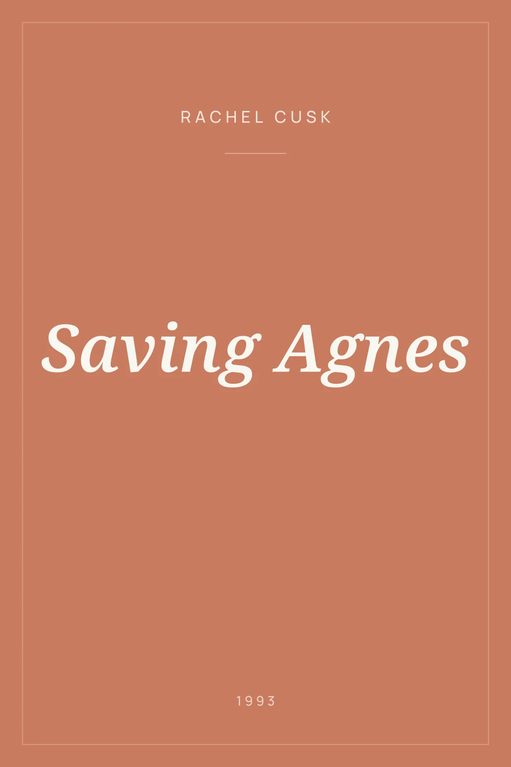 Portada de Saving Agnes