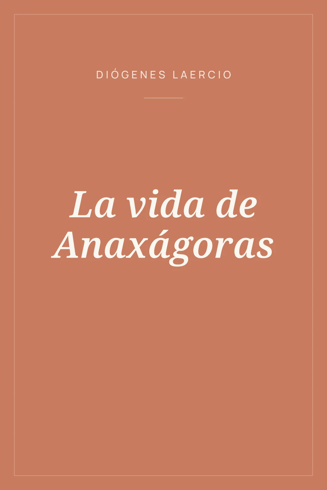 Portada de La vida de Anaxágoras