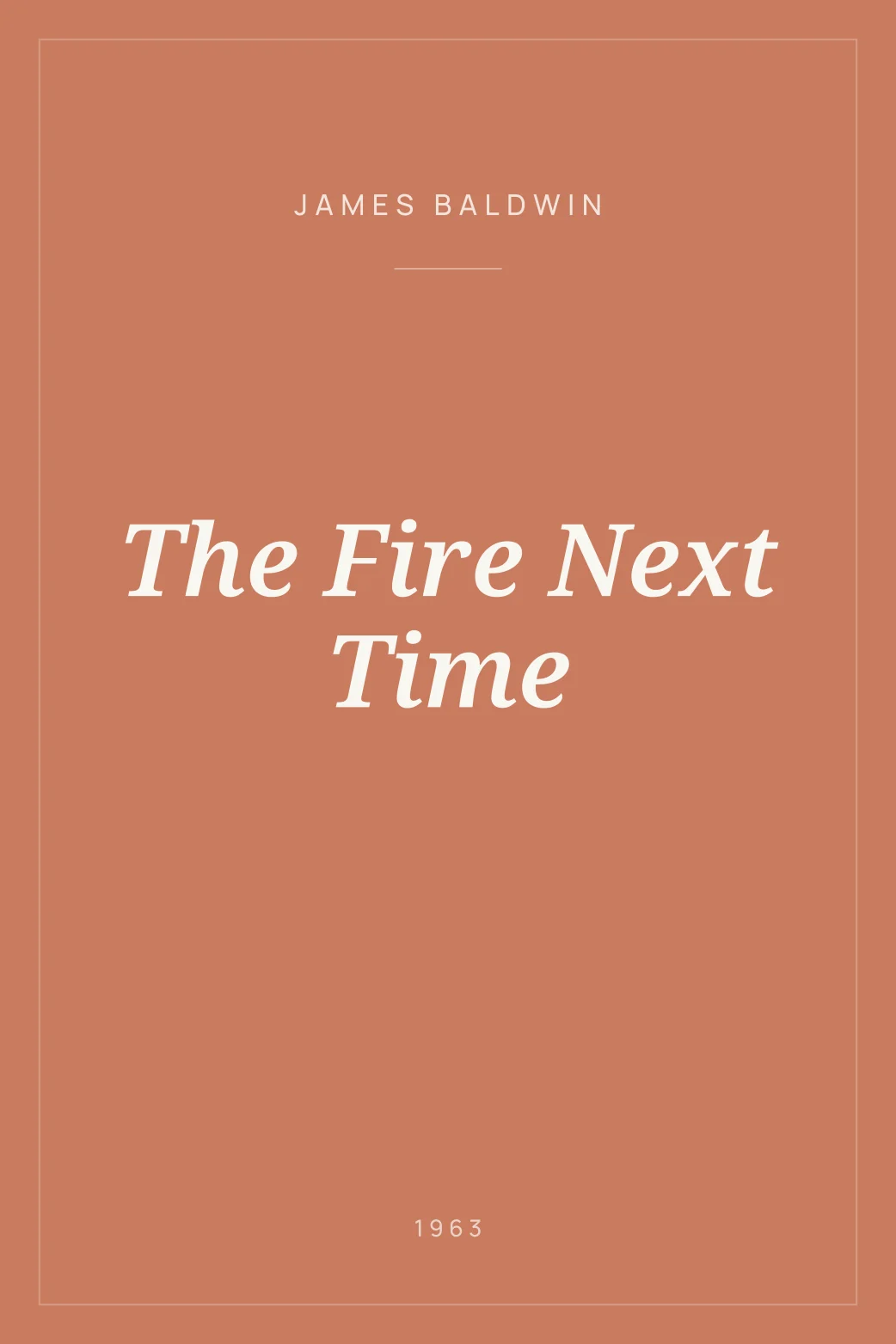 Portada de The Fire Next Time
