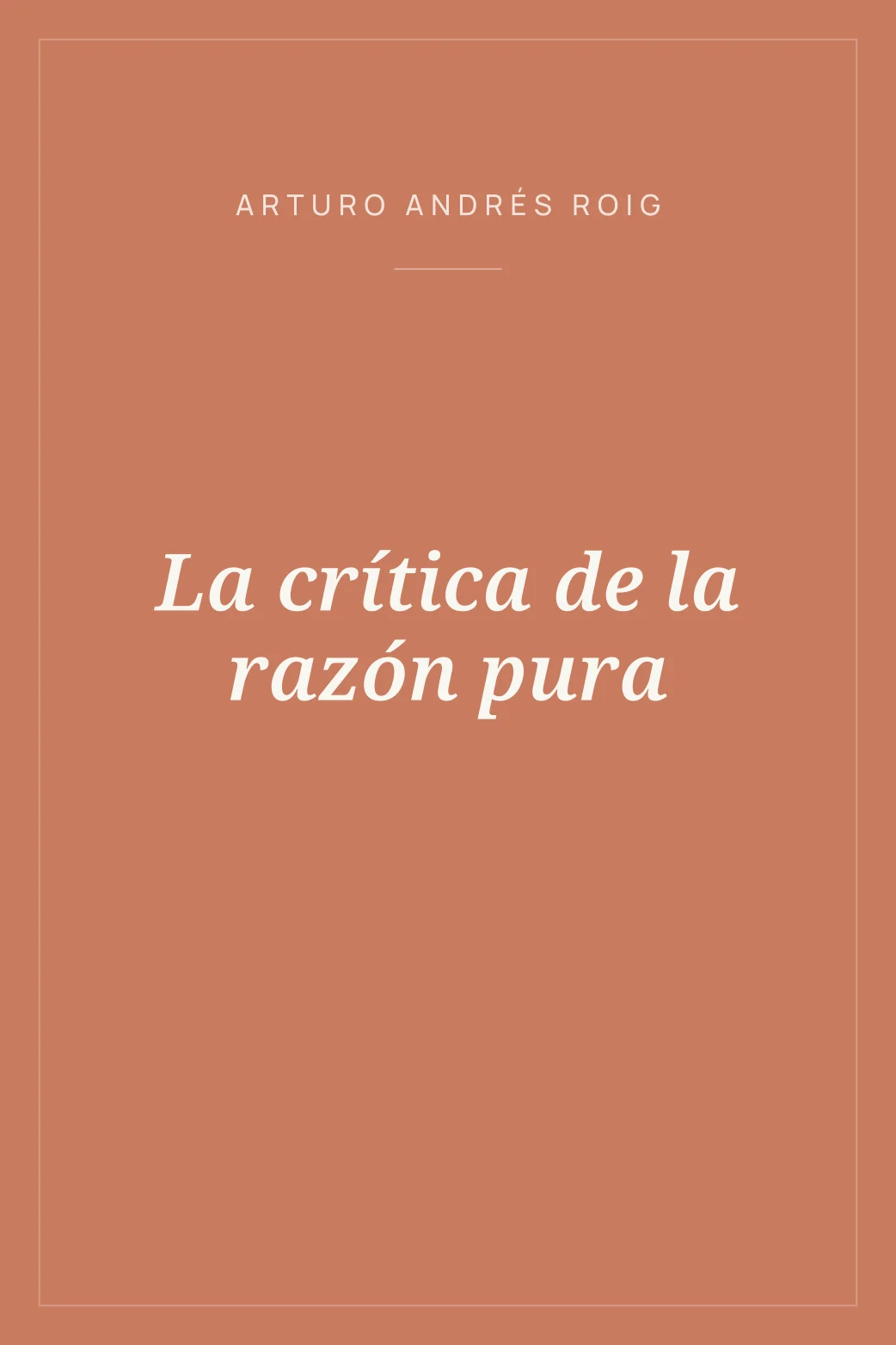 Portada de La crítica de la razón pura