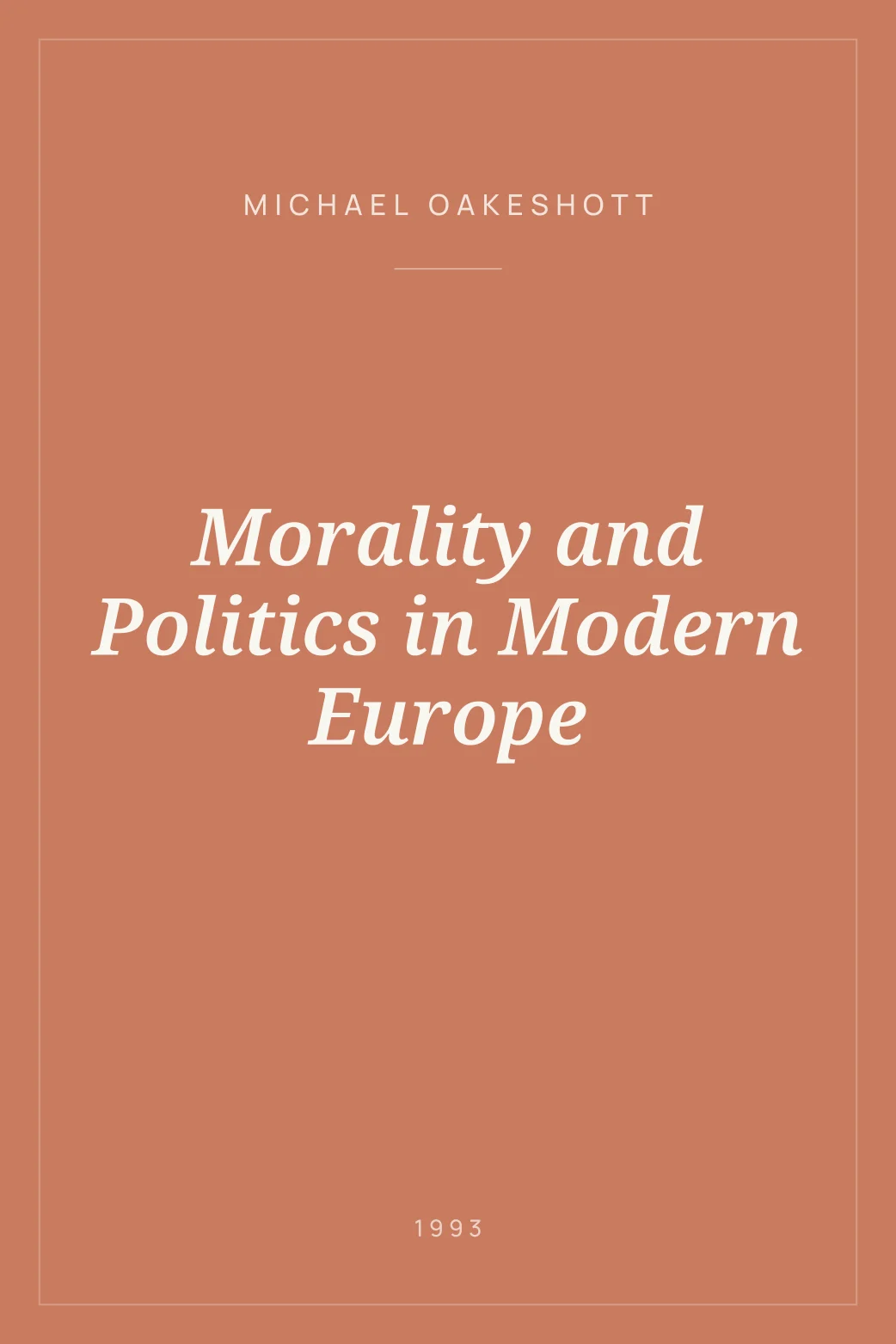 Portada de Morality and Politics in Modern Europe
