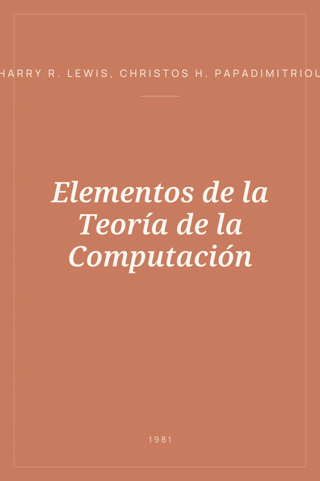 Portada de Elementos de la Teoría de la Computación