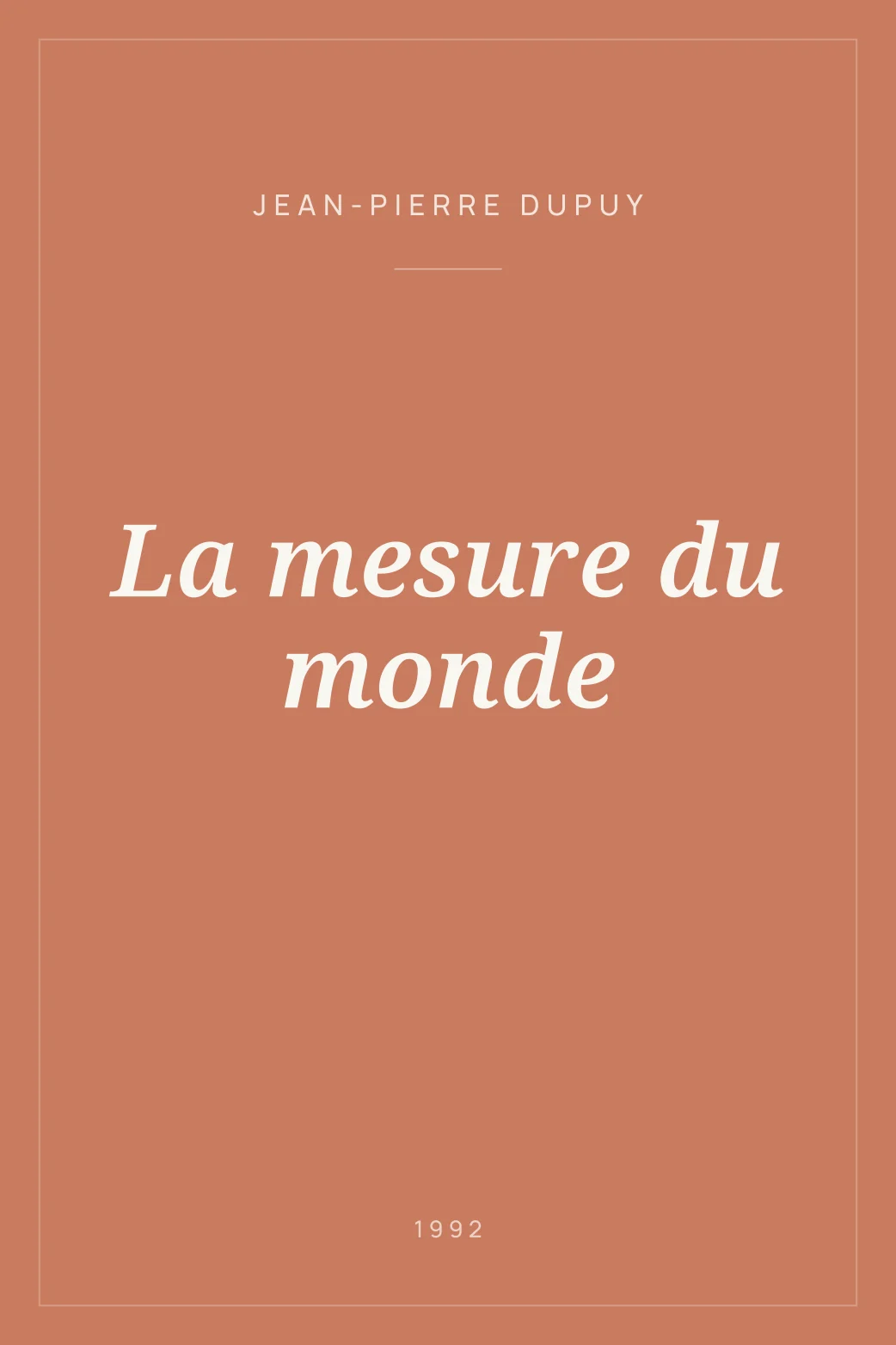 Portada de La mesure du monde