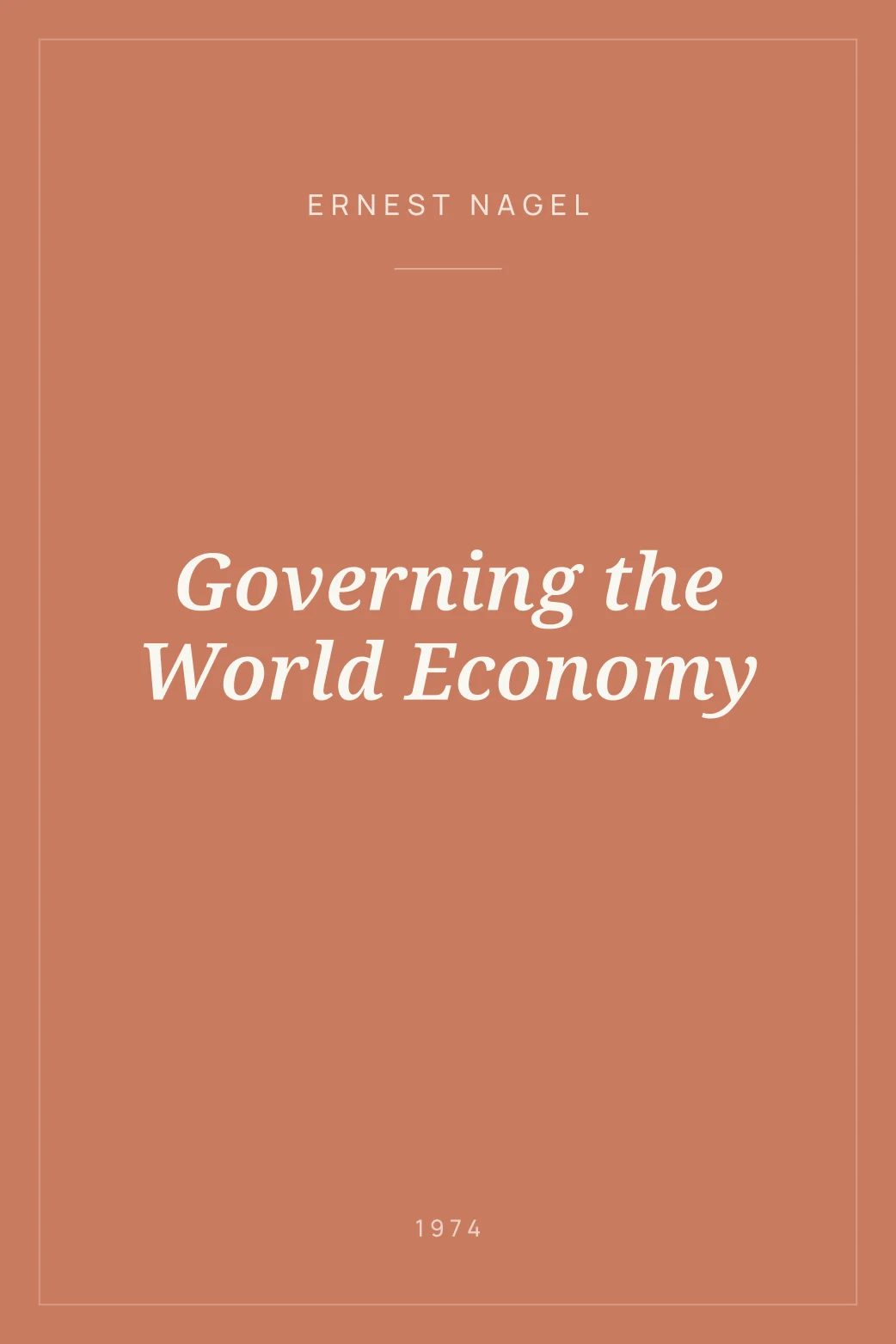 Portada de Governing the World Economy