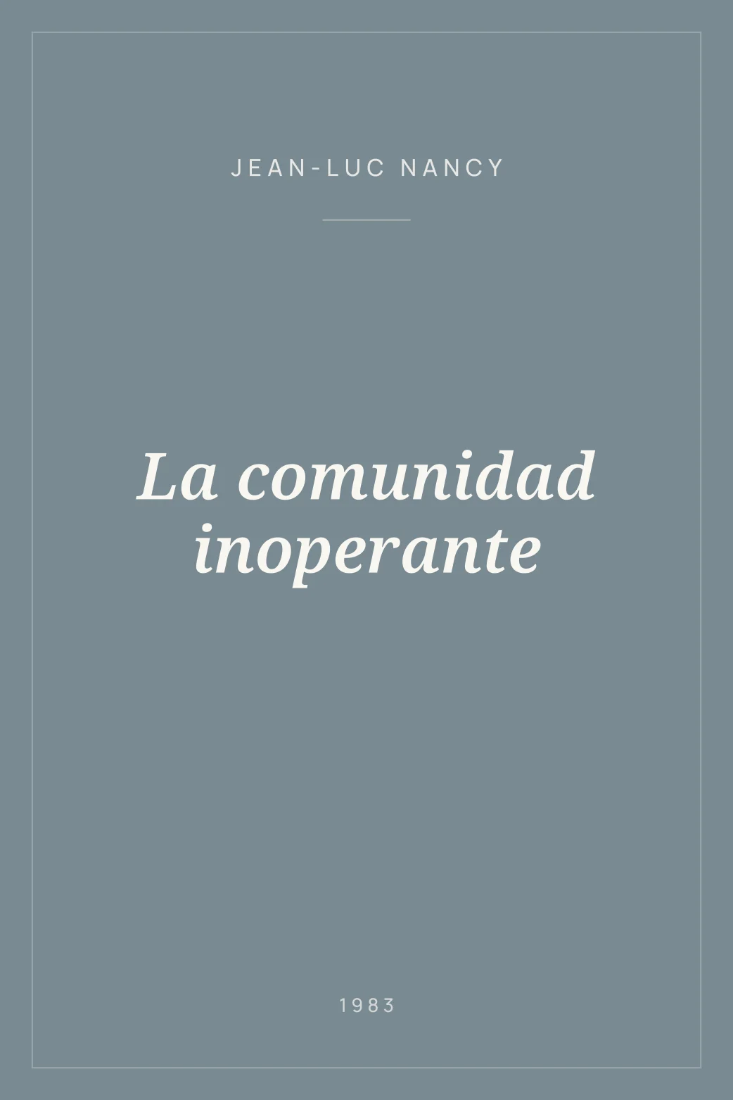 Portada de La comunidad inoperante