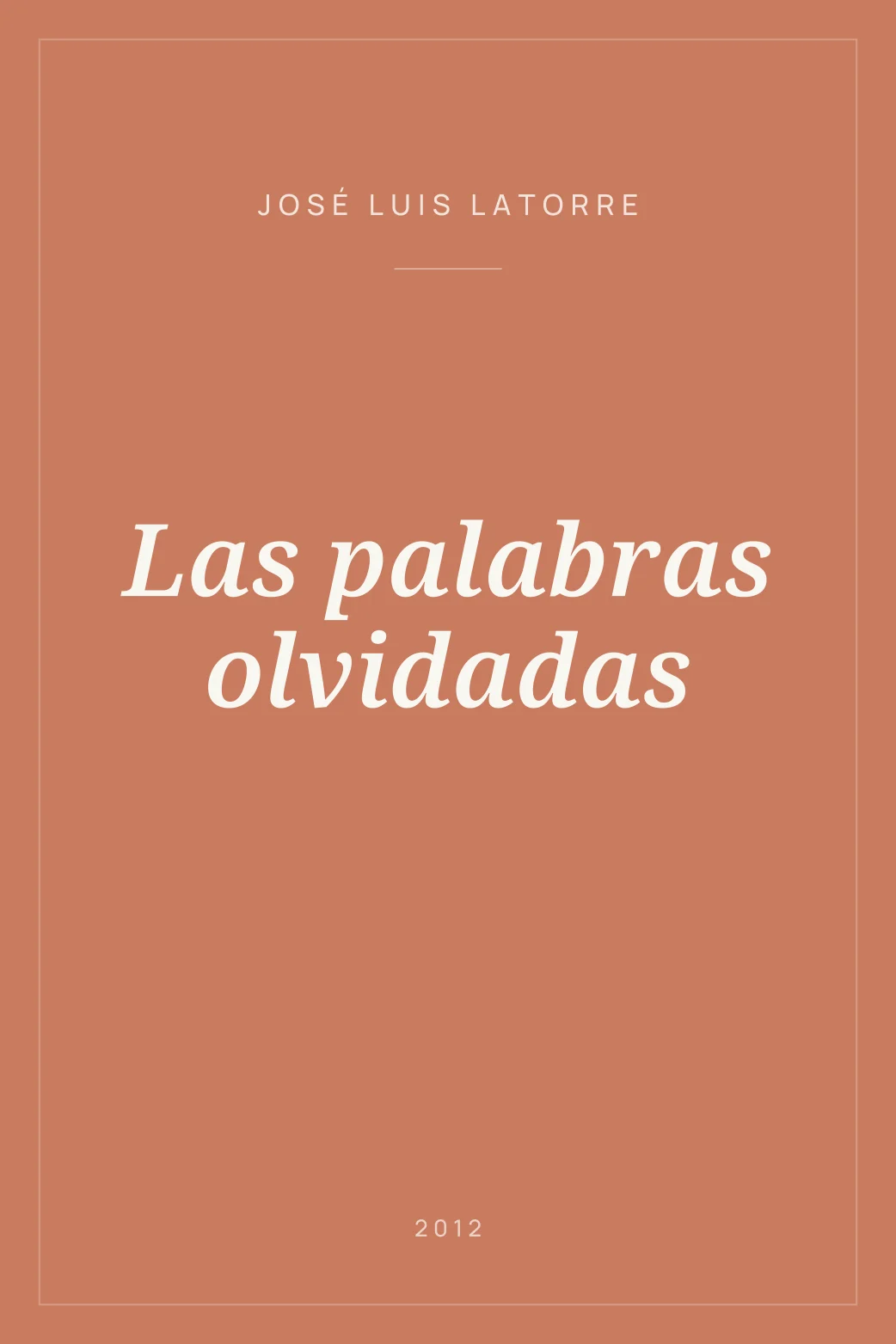Portada de Las palabras olvidadas
