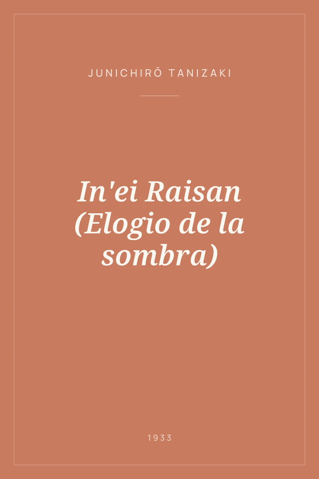 Portada de In'ei Raisan (Elogio de la sombra)