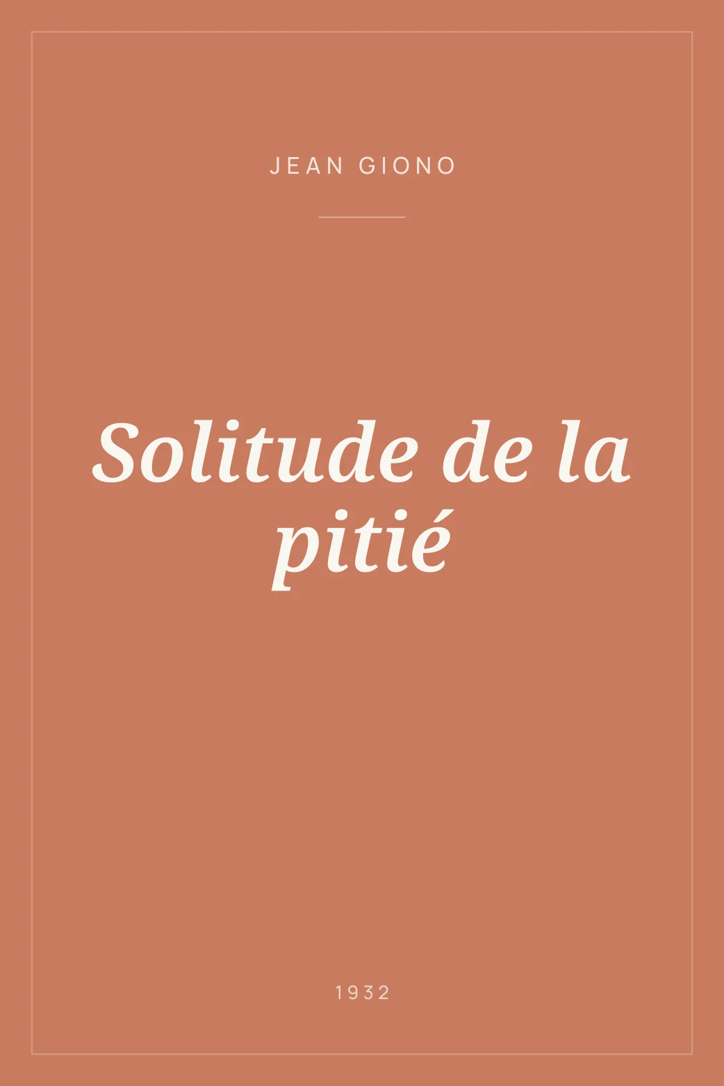Portada de Solitude de la pitié
