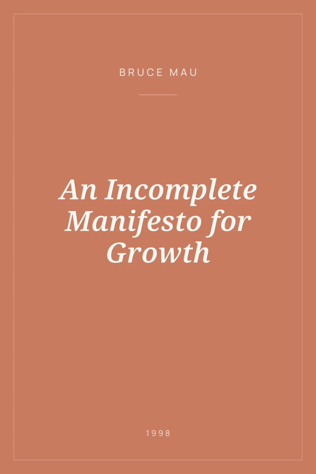 Portada de An Incomplete Manifesto for Growth
