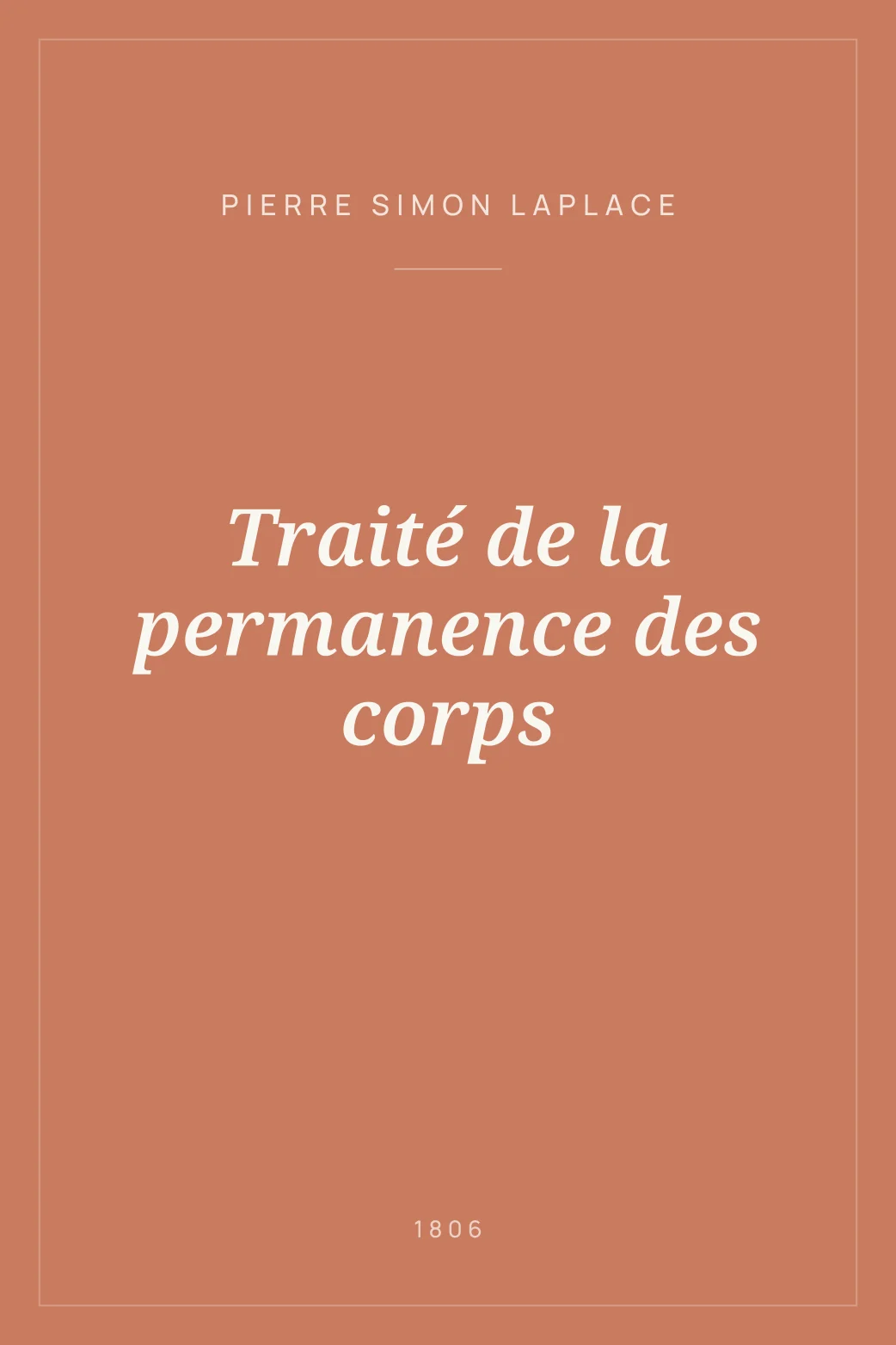 Portada de Traité de la permanence des corps
