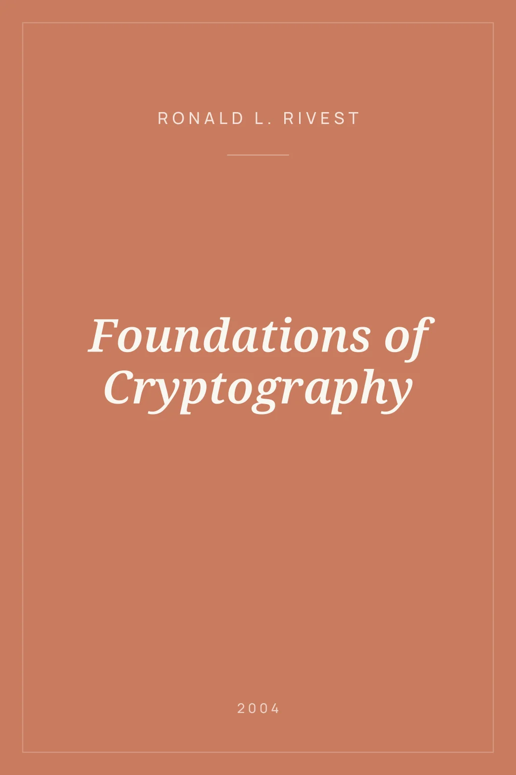 Portada de Foundations of Cryptography