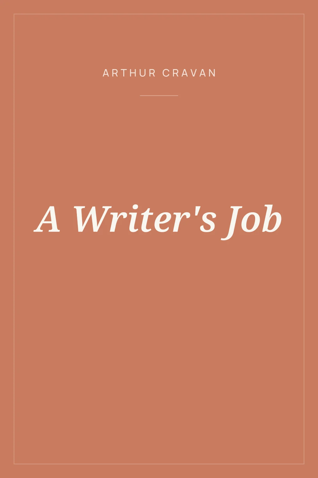 Portada de A Writer's Job
