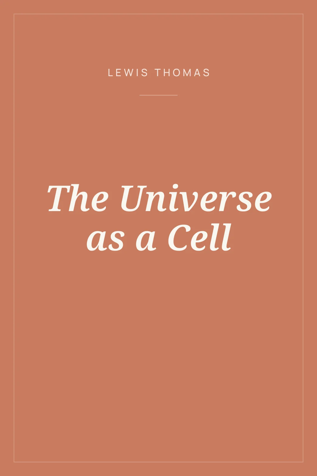 Portada de The Universe as a Cell