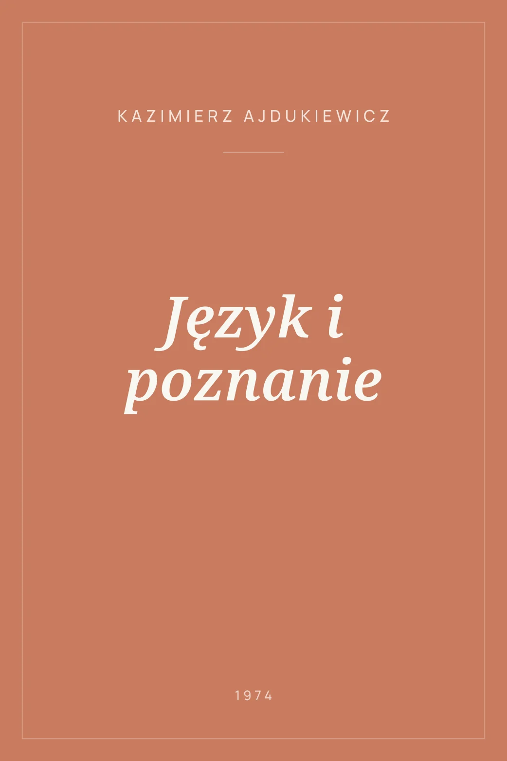 Portada de Język i poznanie