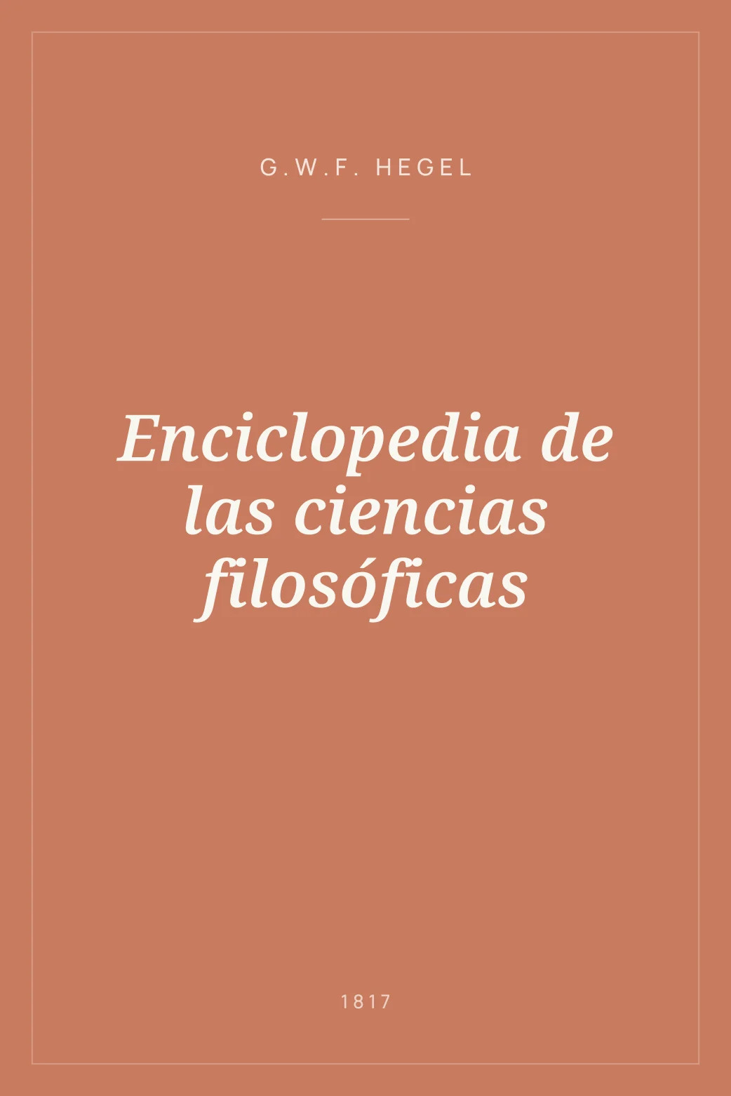 Portada de Enciclopedia de las ciencias filosóficas
