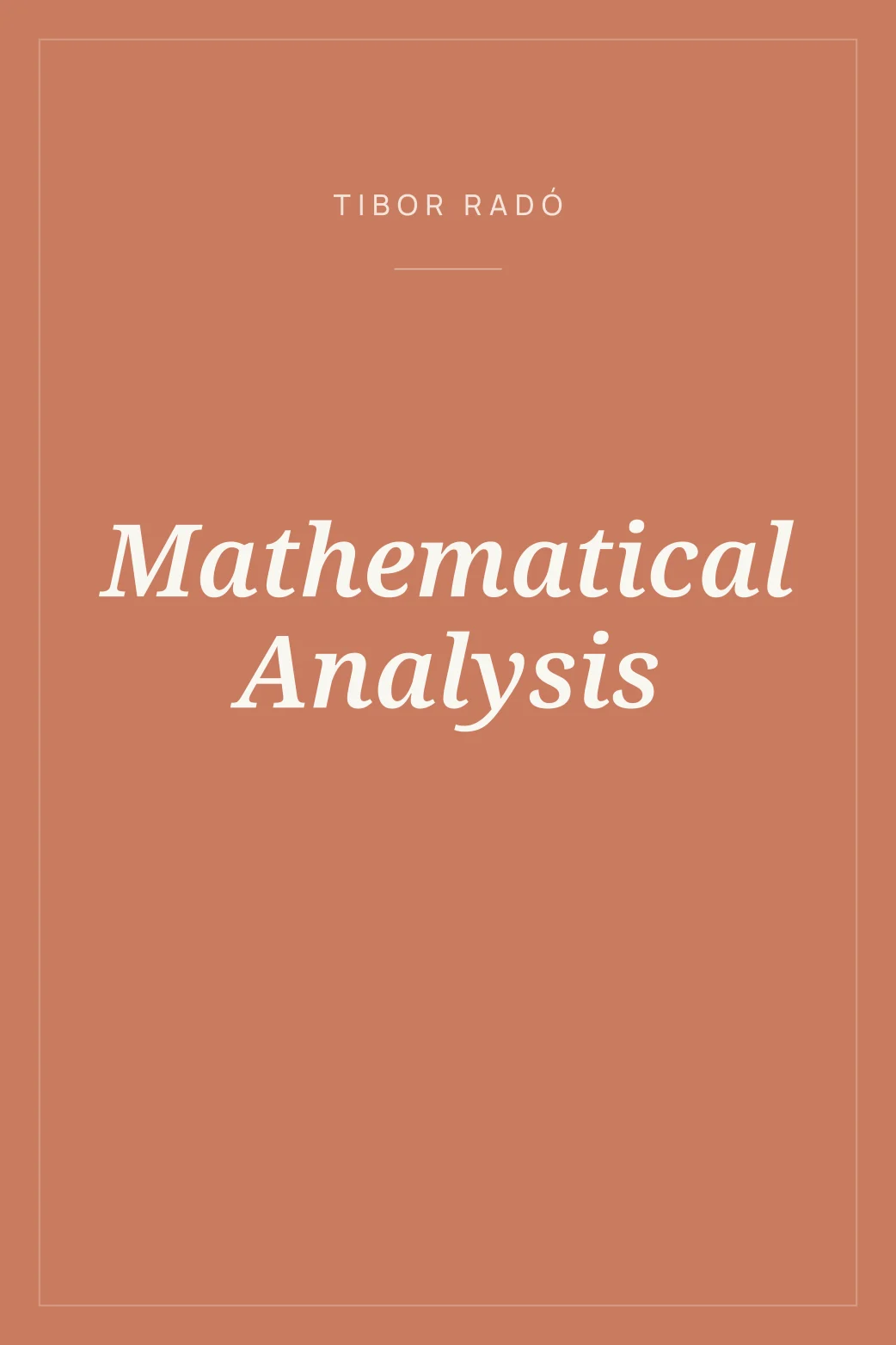 Portada de Mathematical Analysis