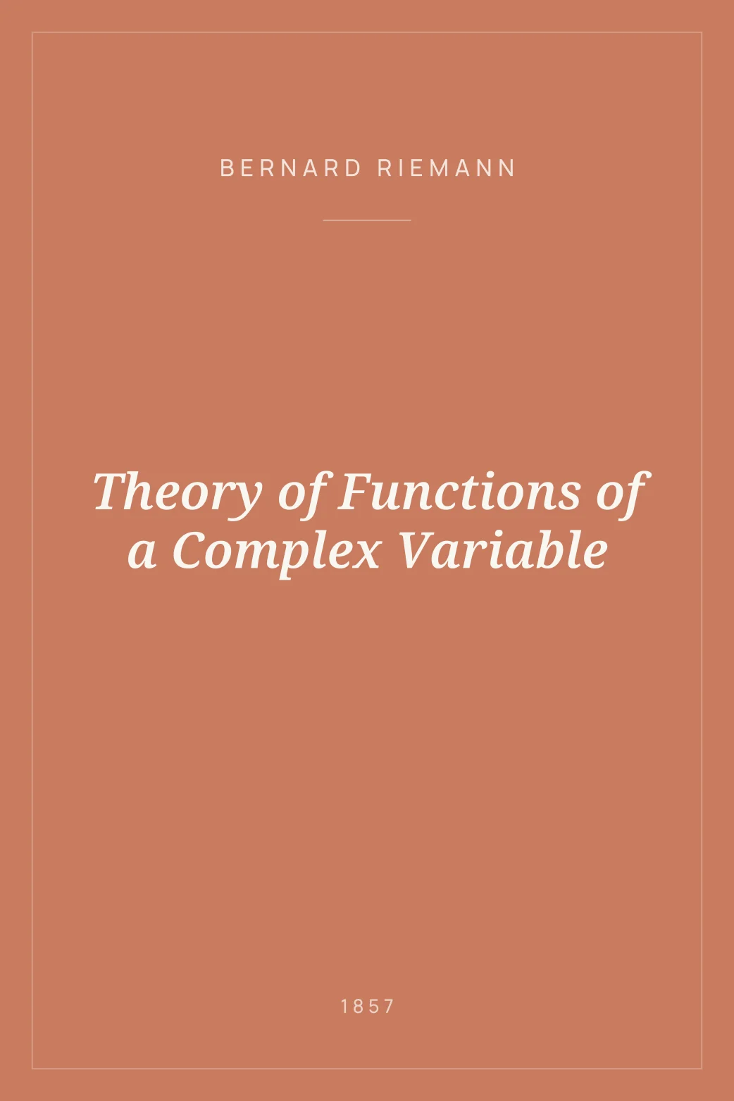 Portada de Theory of Functions of a Complex Variable