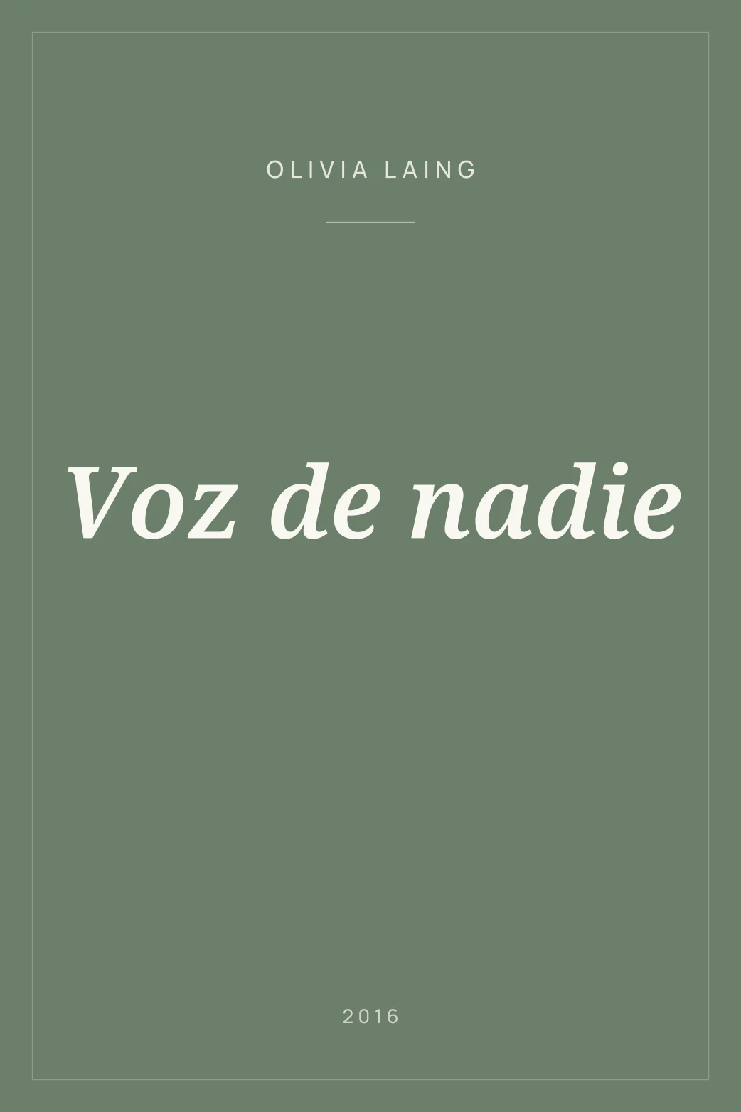 Portada de Voz de nadie