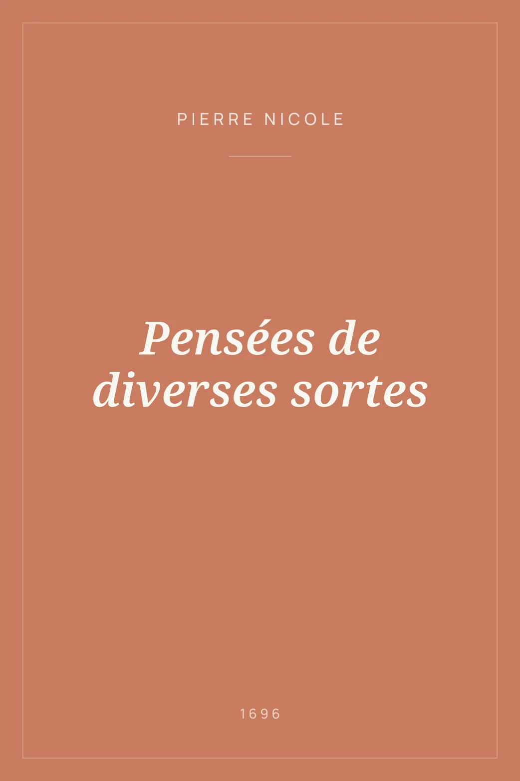 Portada de Pensées de diverses sortes