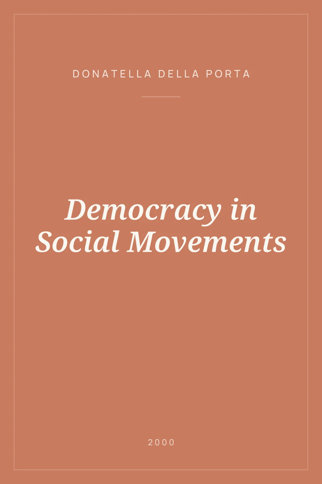 Portada de Democracy in Social Movements