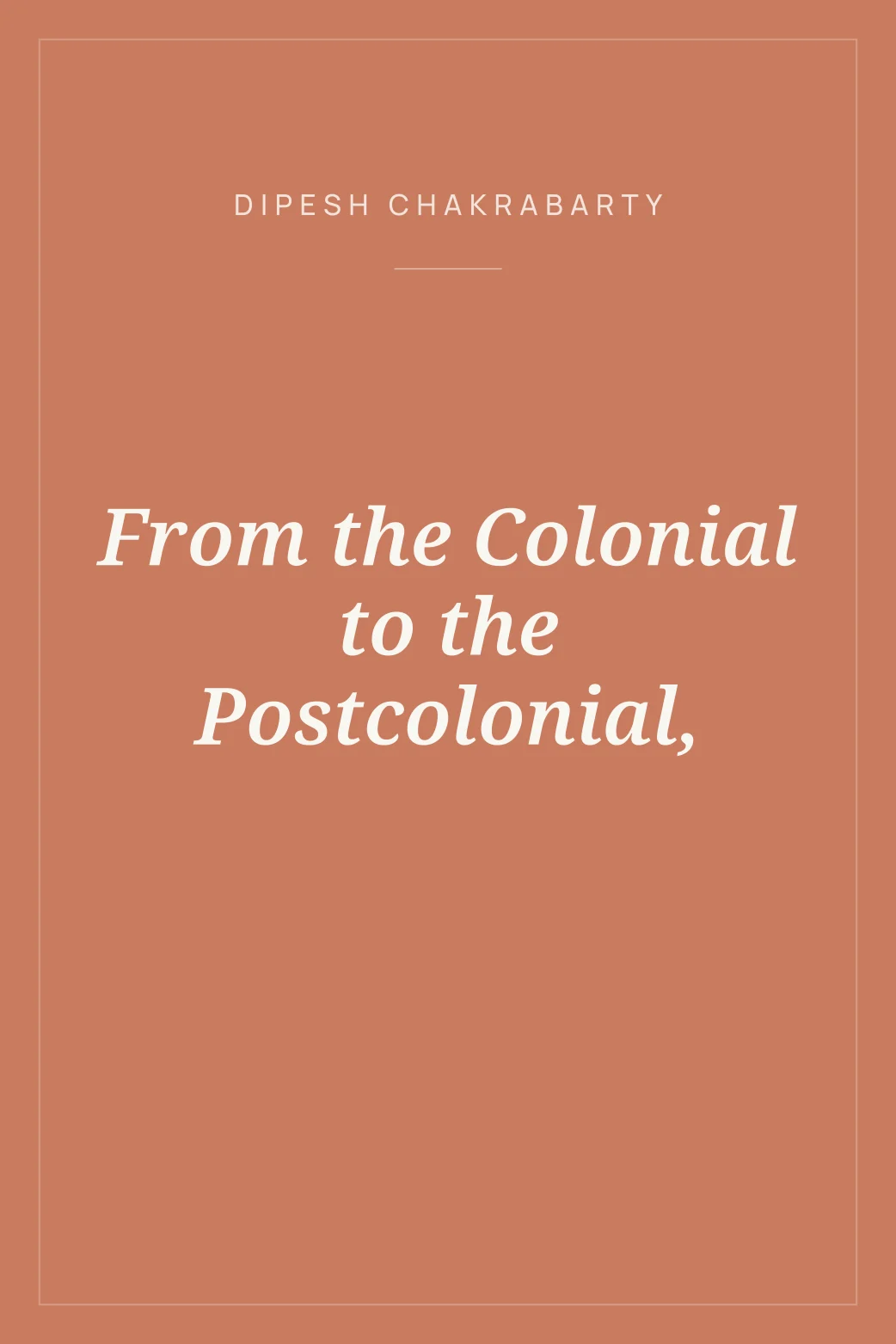 Portada de From the Colonial to the Postcolonial,